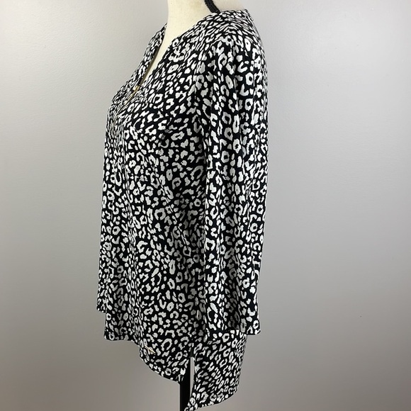 Ellen Tracy Zip Front Dress Blouse SZ S 3/4 Length Sleeves - Picture 10 of 13